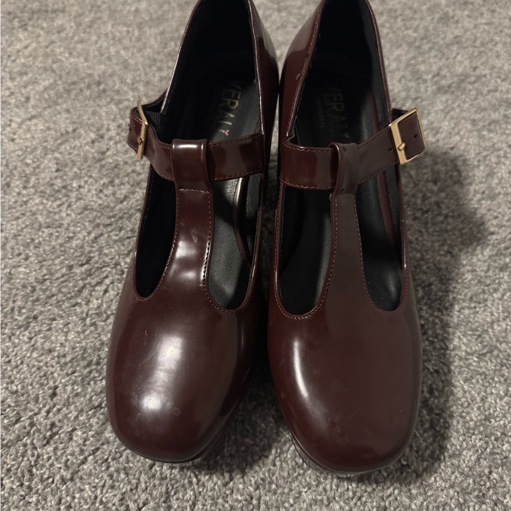 Burgundy Mary Jane heels